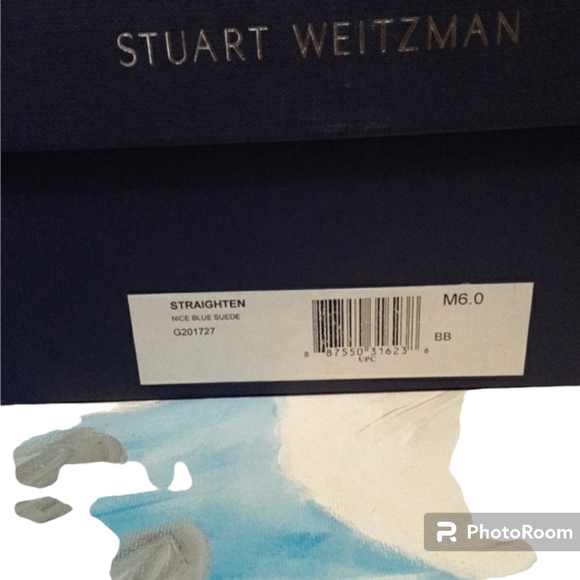 Stuart Weitzman Straighten Nice Blue Suede Boots - Picture 11 of 13